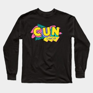 Retro 90s Cancun CUN / Rad Memphis Style / 90s Vibes Long Sleeve T-Shirt